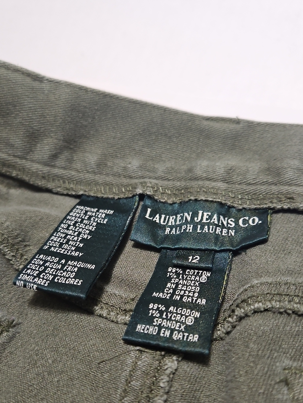 Lauren Jean Co Women's Dark Olive Green Straight Leg Jeans Pants Size 12 - Picture 6 of 13